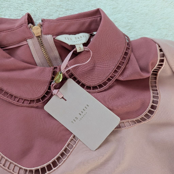 Ted Baker Pippiy Lace Ladder Pink Dress Pink - Ted Size 2 - New - Picture 6 of 16